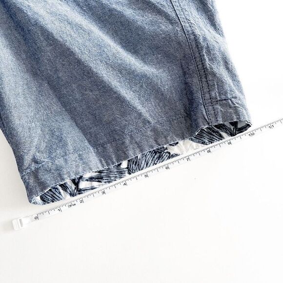 Gap Mens Reversible Bermuda Chino Floral Leaf Print Short Blue Green Size 34 - Picture 8 of 11